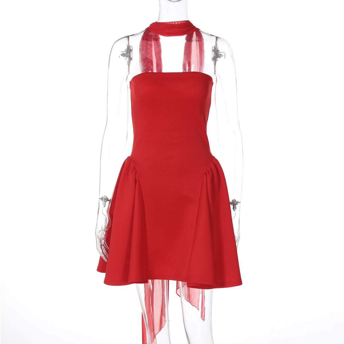 Tube Top Dress With Back Zipper Design