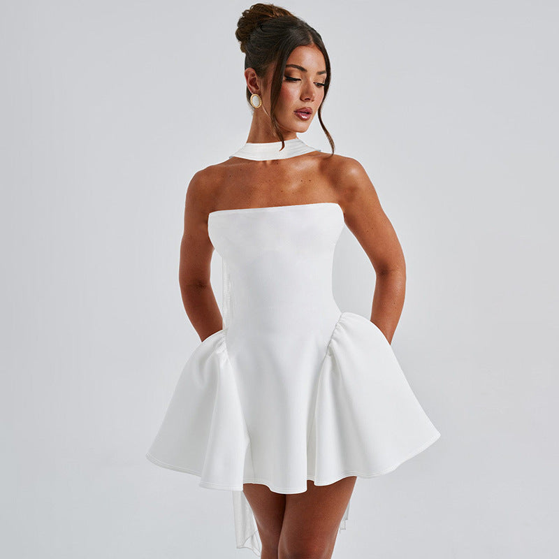 Tube Top Dress With Back Zipper Design