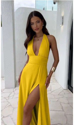 V-neck Slit Dress Summer