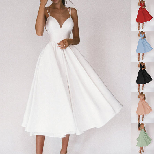 V-neck Suspender Dress Summer