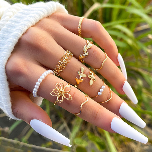 Flower Set Ring Simple Glossy