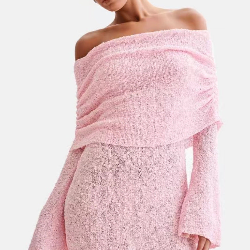 pring Summer Knitted Neck Dress