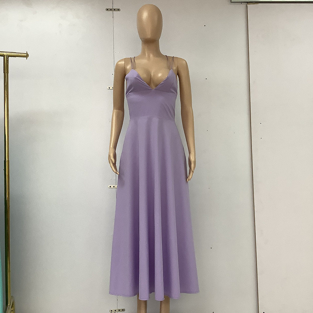 V-neck Suspender Dress Summer