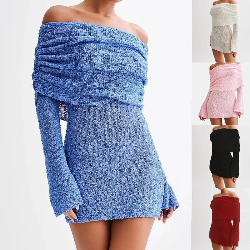 pring Summer Knitted Neck Dress
