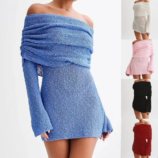 pring Summer Knitted Neck Dress