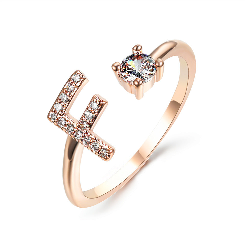 Adjustable 26 Initial Letter Ring